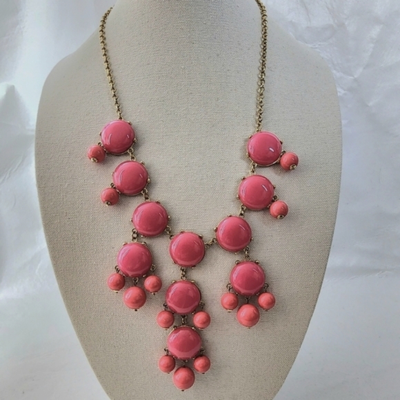 Erica Lyons Bubble Necklace Pink and Gold Tone Statement Necklace NWT - Picture 14 of 14